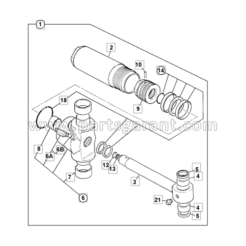 Backhoe rotation cylinder (sideshift) JCB 4CX