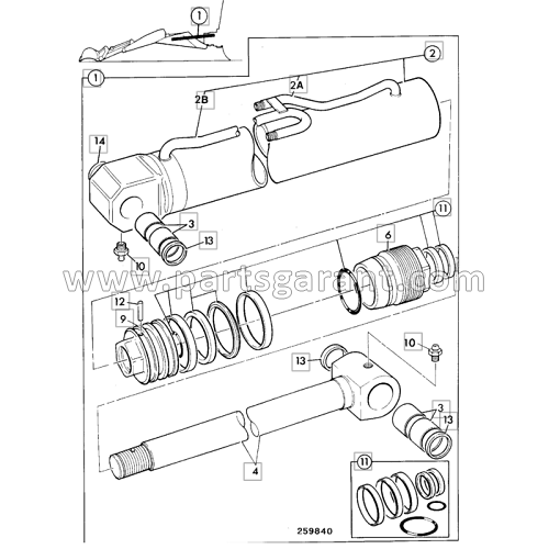 JCB 4CX backhoe cylinder