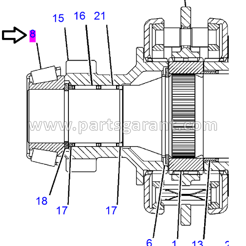 Caterpillar 434E Tapered Bearing