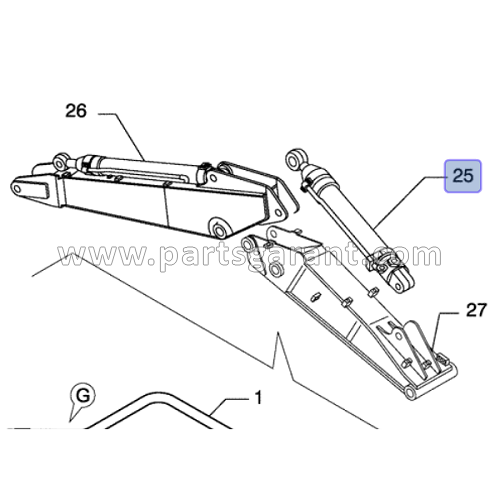 Case CX210 hydraulic cylinder