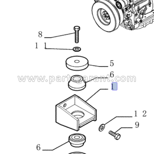 Front left engine mount bracket New Holland E215