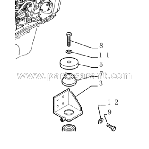 Rear left engine mount bracket New Holland E215