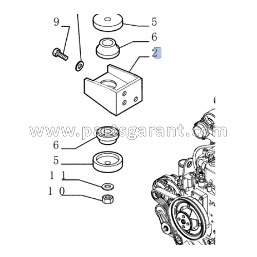 Front right engine mount bracket New Holland E215