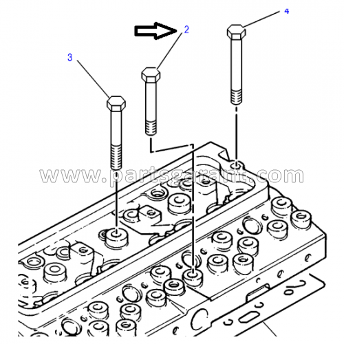 Cylinder head bolt (1/2-20X3.63-IN) Caterpillar 432D