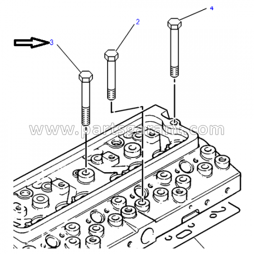 Cylinder head bolt (1/2-20X4.25-IN) Caterpillar 432D