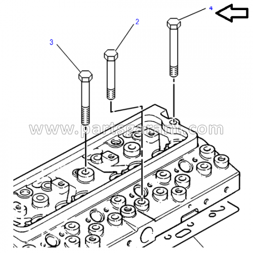 Cylinder head bolt (1/2-20X5.09-IN) Caterpillar 432D