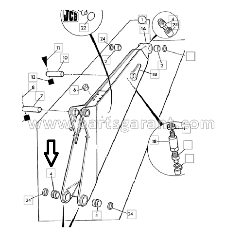 JCB 3CX backhoe bushing