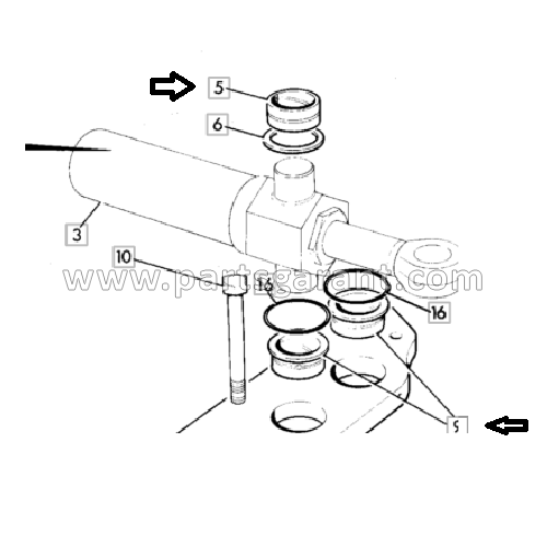 JCB 3CX backhoe swing cylinder bushing