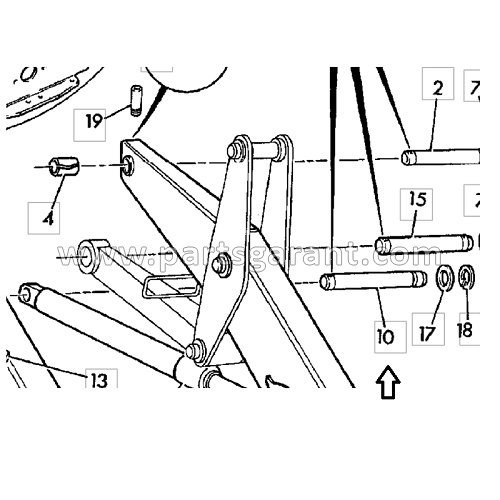 JCB 3CX front handle pin