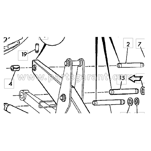 JCB 3CX front handle pin