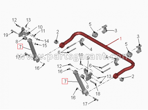 Stabilizer link in front of Man TGA