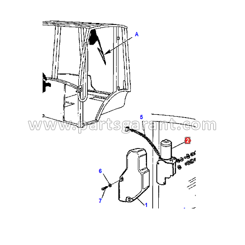 Komatsu WB93R2 rear wiper motor