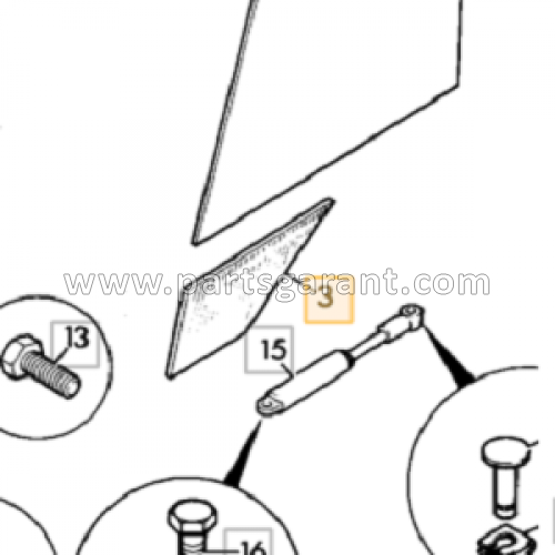 Door glass lower left (up to m443183) JCB 3CX