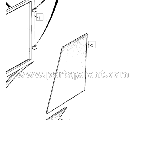 Door glass upper left JCB 3CX