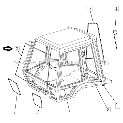 Cabin glass JCB 3CX
