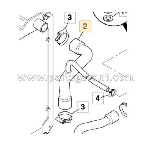 Upper radiator pipe JCB 4CX