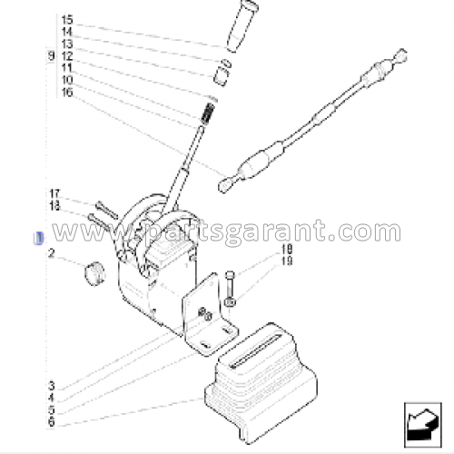 New Holland B90B backhoe locking lever