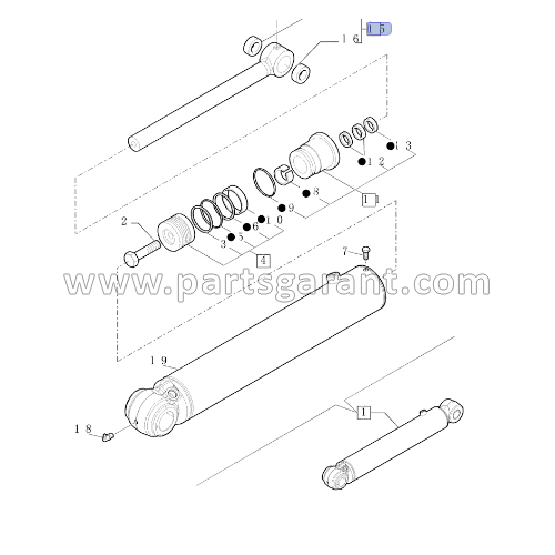 Case 580ST Boom Hydraulic Cylinder