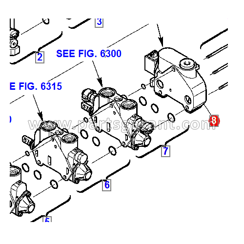 Komatsu WB93R2 main distributor exhaust valve