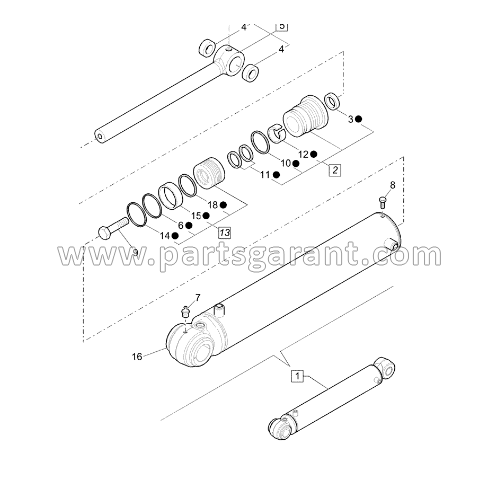 Case 580ST Backhoe Hydraulic Cylinder