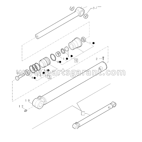 Case 580ST Bucket Hydraulic Cylinder