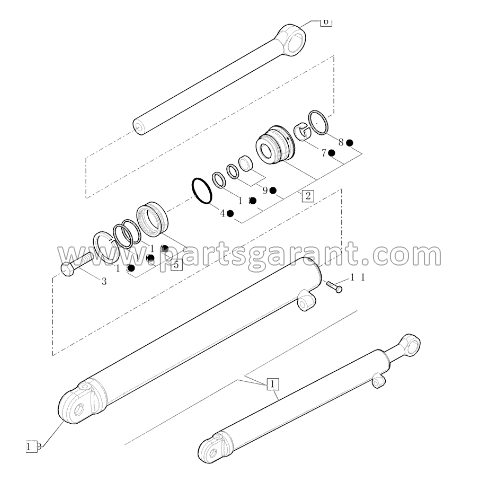 Case 580ST telescopic boom cylinder