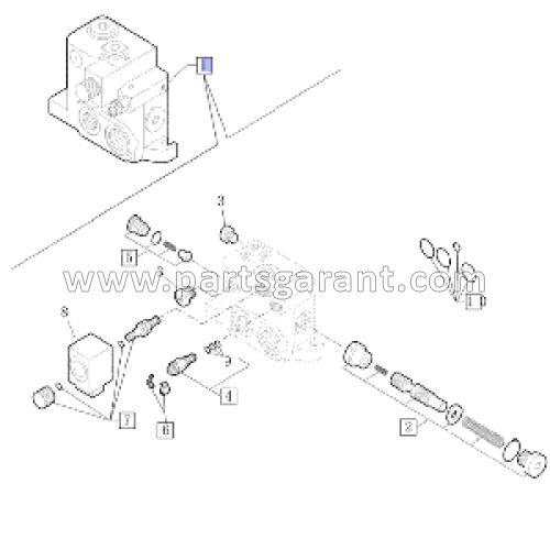 Case 590ST hydraulic distributor section