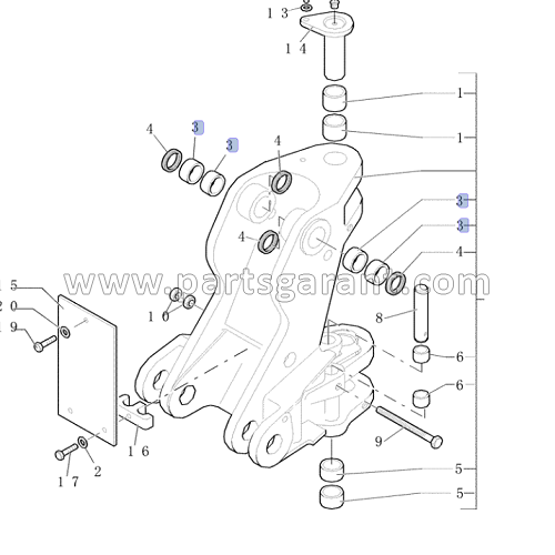 New Holland LB110B Backhoe Steering Knuckle Bushing