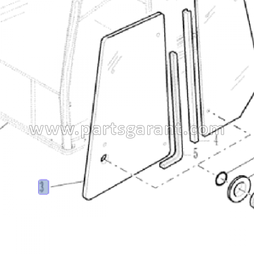 New Holland B90B cockpit glass