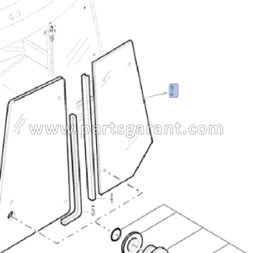 New Holland B90B cockpit glass