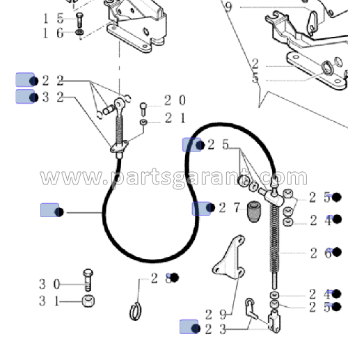 New Holland LB110B Parking Brake Cable