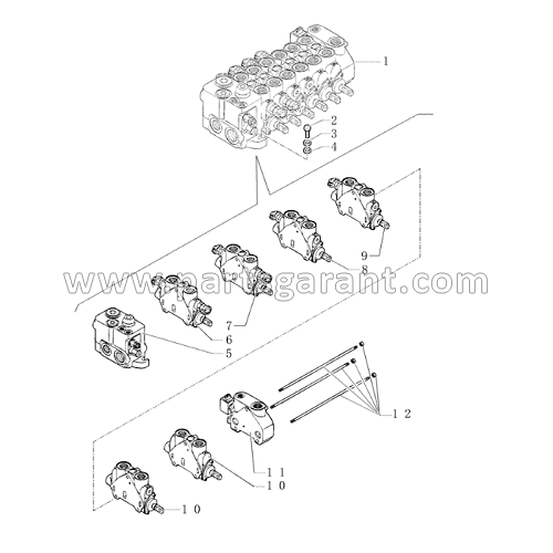 Hydraulic distributor (up to 031058525) New Holland LB110B