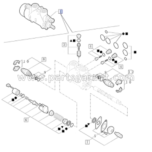 New Holland B90B hydraulic distributor section