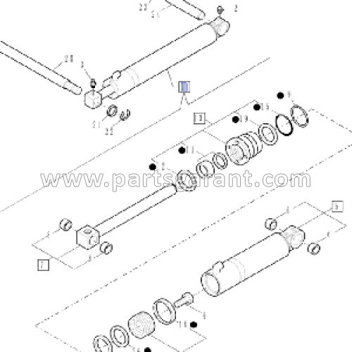 New Holland B90B hydraulic cylinder