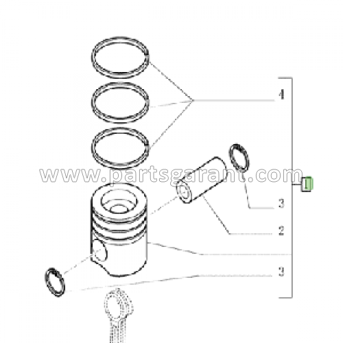 Piston and rings +0.4 New Holland B90B