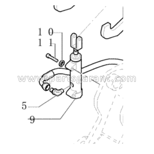 New Holland LB110B Backhoe Clamp Cylinder