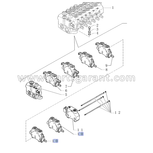 New Holland LB110B hydraulic distributor section