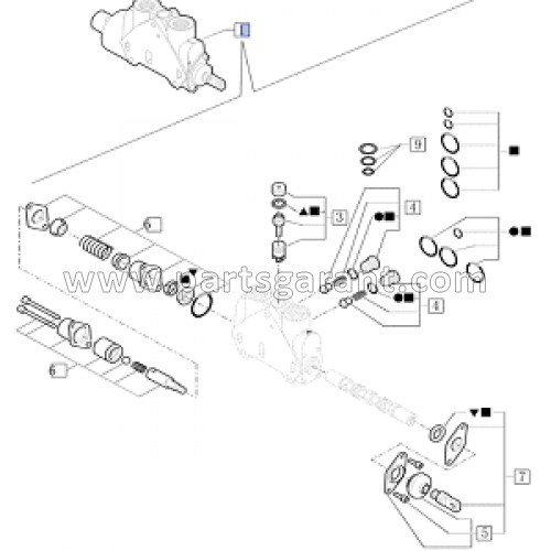 New Holland B90B hydraulic distributor section