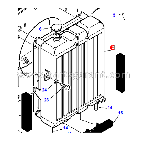 Radiator assembly Komatsu WB93R2