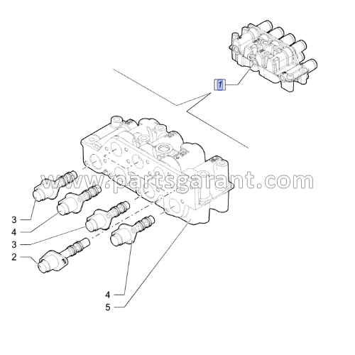 Transmission Control Valve (Powershift) Case 580ST