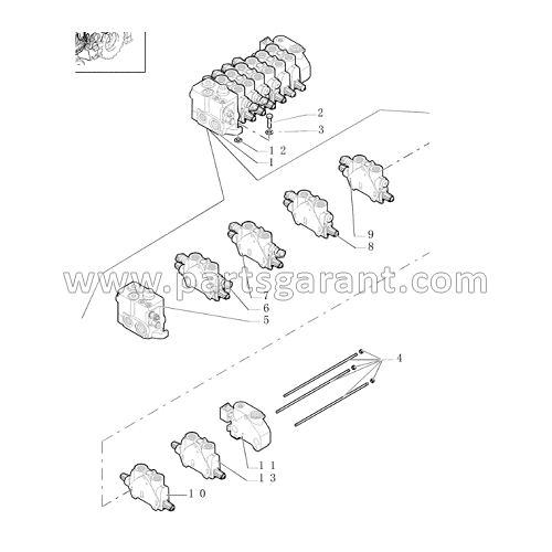 Hydraulic distributor (Side Shift) New Holland LB110B