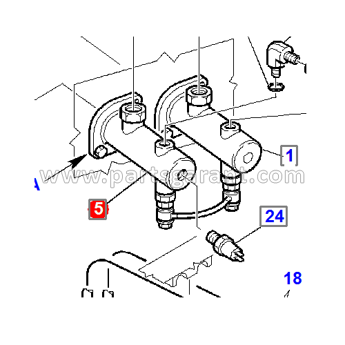 Brake pump (left, with space for sensor) Komatsu WB93R2