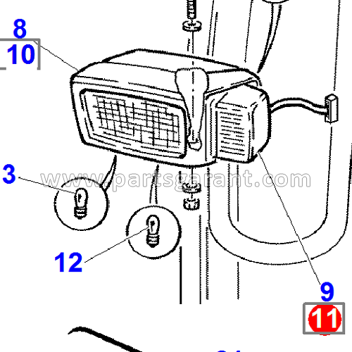 Left turn signal Komatsu WB93R2