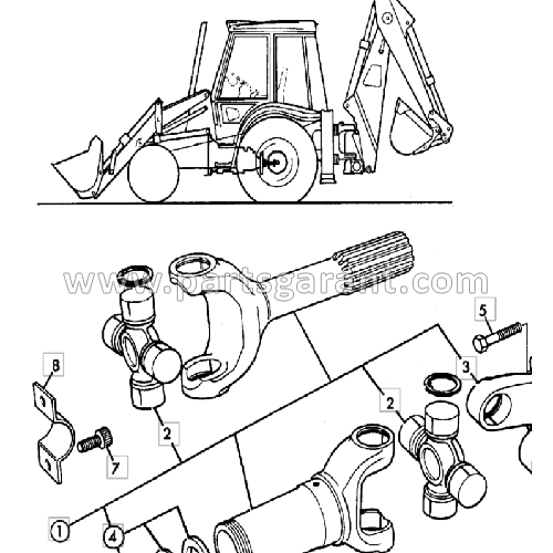 Cardan rear axle (Side Shift) JCB 3CX