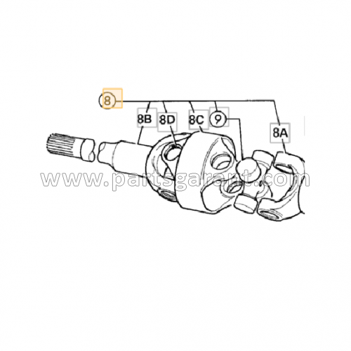 JCB 4CX rear axle drive shaft