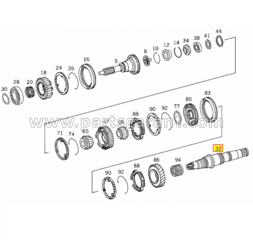 Secondary shaft Mercedes-Benz Actros