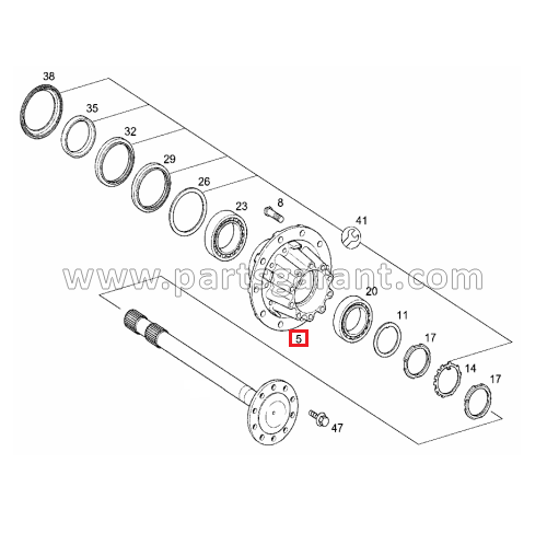 Mercedes-Benz Actros rear wheel hub