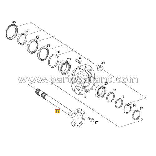 Mercedes-Benz Actros rear axle shaft