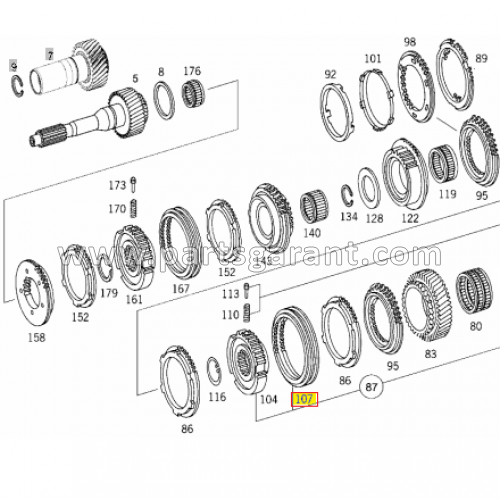 Sliding clutch for 3rd and 4th gear synchronizer Mercedes-Benz Atego