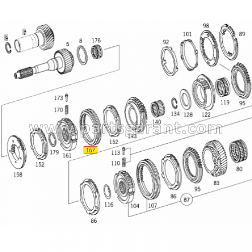 Sliding clutch for 5th and 6th gear synchronizer Mercedes-Benz Atego